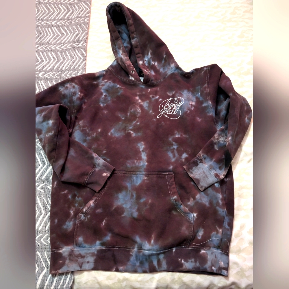 Benny Gold SF Mens Hoodie Hooded Sweatshirt Tie Dye Fog Camo Blue Black